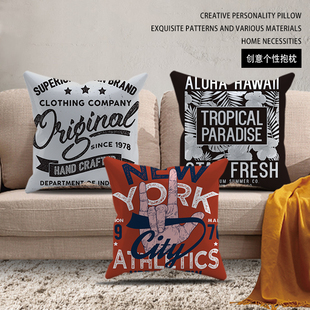 新款欧美沙发抱枕靠垫客厅美式复古酒吧纹身店方抱枕汽车抱枕靠背