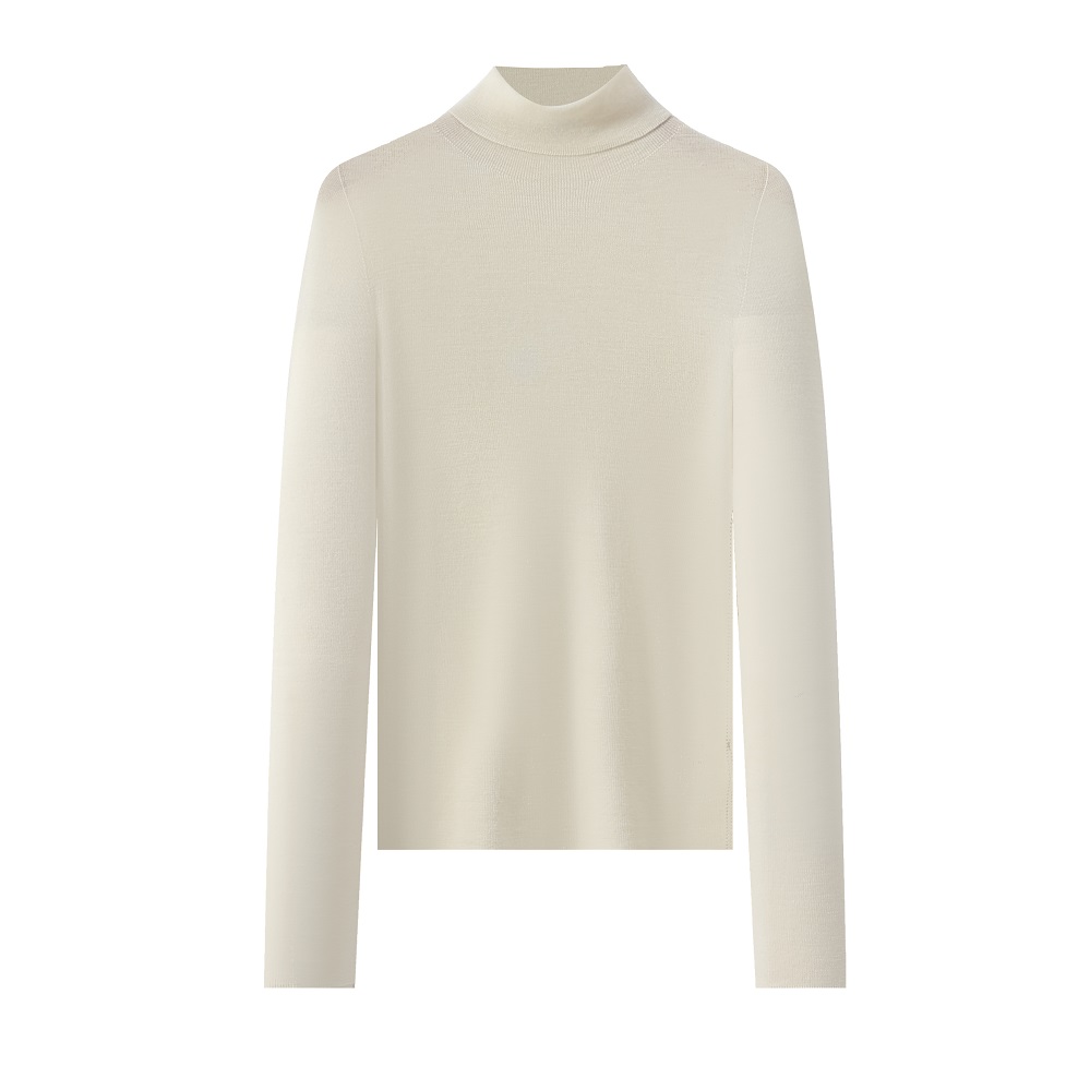 【别家299丨200支极细】堆堆领长袖基础弹力打底针织衫女#AH34666