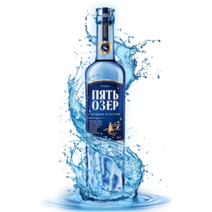 进口俄罗斯五湖伏特加烈性白酒500ml洋酒吧鸡尾酒基西餐夜店正品