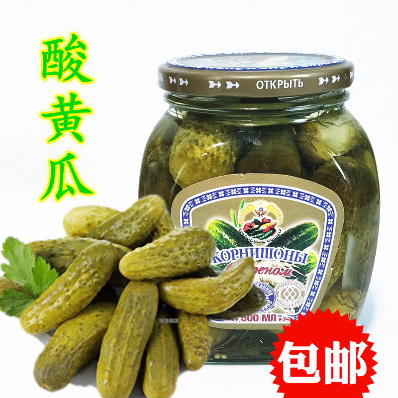进口俄罗斯酸黄瓜罐头 俄式酸青瓜500克 伏特加下酒菜 汉堡配泡菜