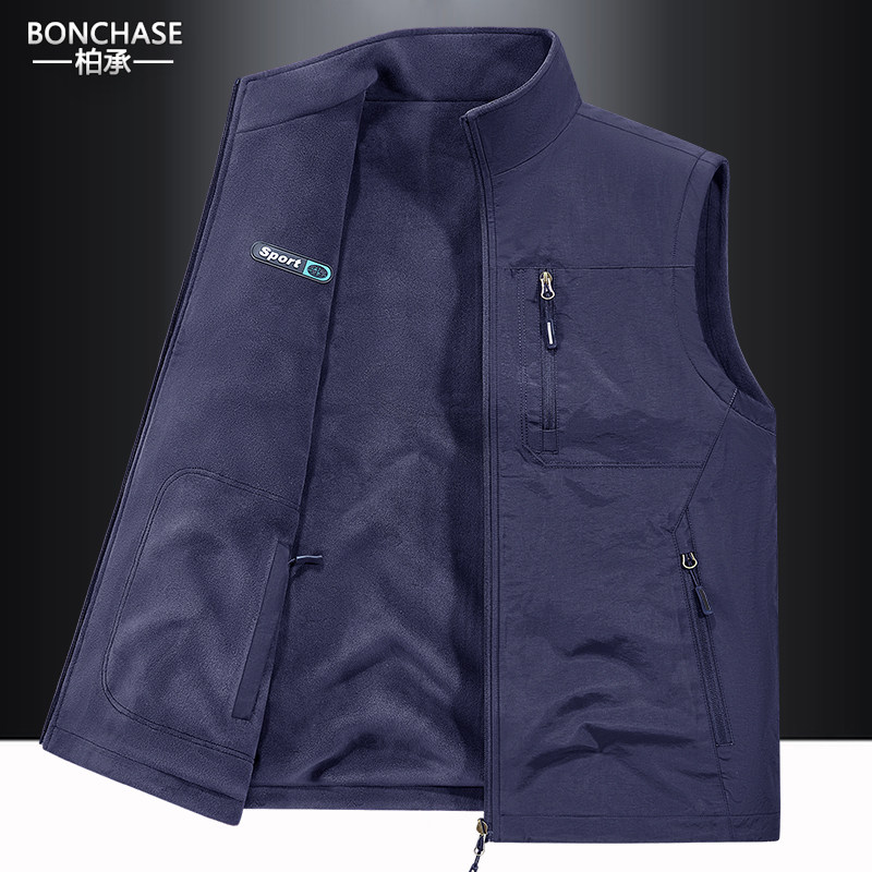 双面穿马甲男多口袋立领背心秋冬季加绒马夹户外防风保暖坎肩外套,男装,常规马甲,淘宝优惠券,粉丝福利购,淘宝优惠卷