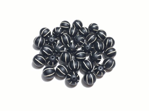 西亚镶蚀pyu珠七线瓜珠10mm黑玛瑙七线圆珠多宝手串diy锁骨链配饰