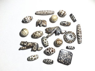 缅甸邦提克木化石天珠树化玉蛋白石邦提克小象邦提克老虎吊坠配饰