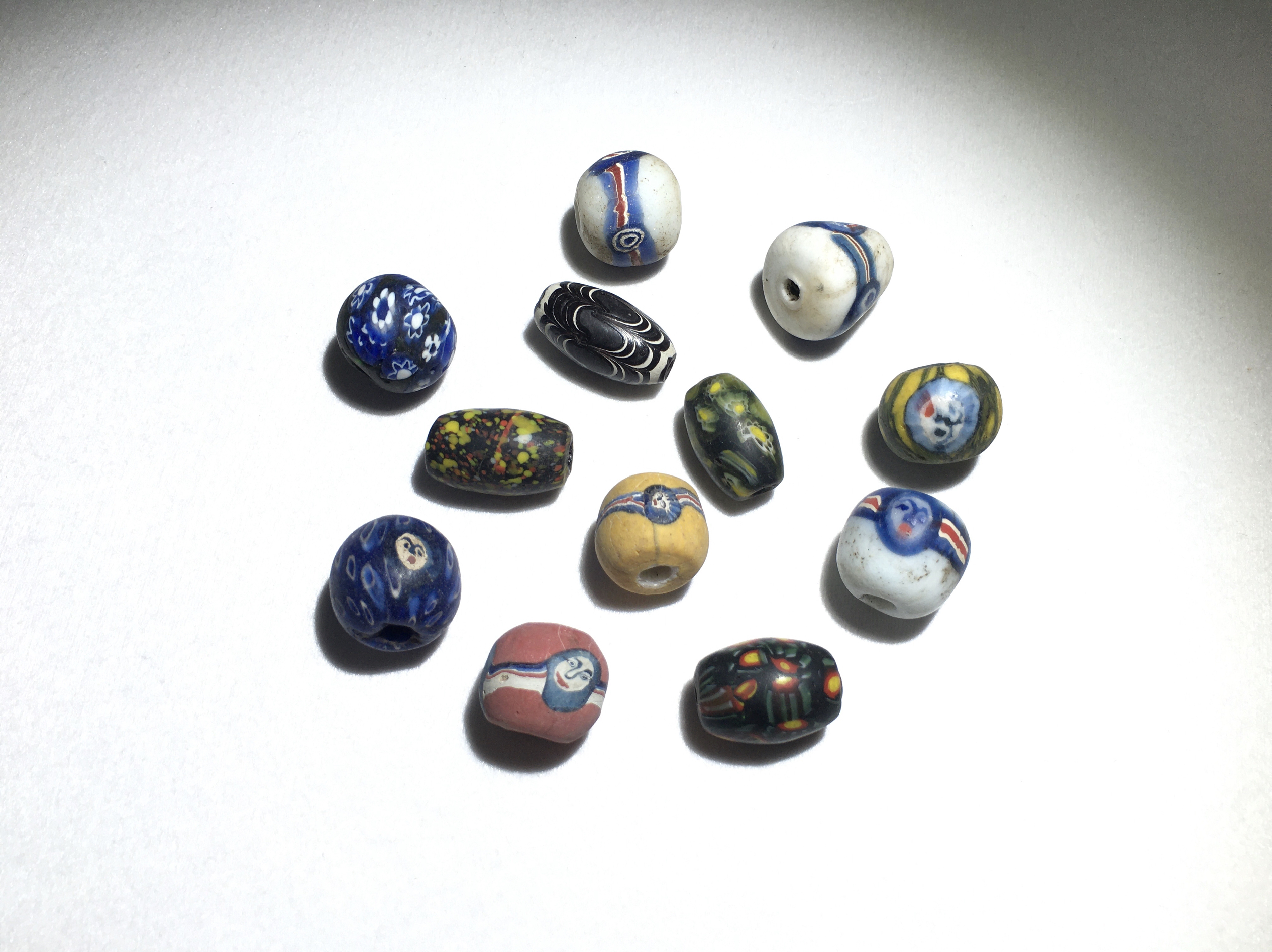 爪哇老琉璃贸易珠古法手工老琉璃人面琉璃diy锁骨手串多宝配饰