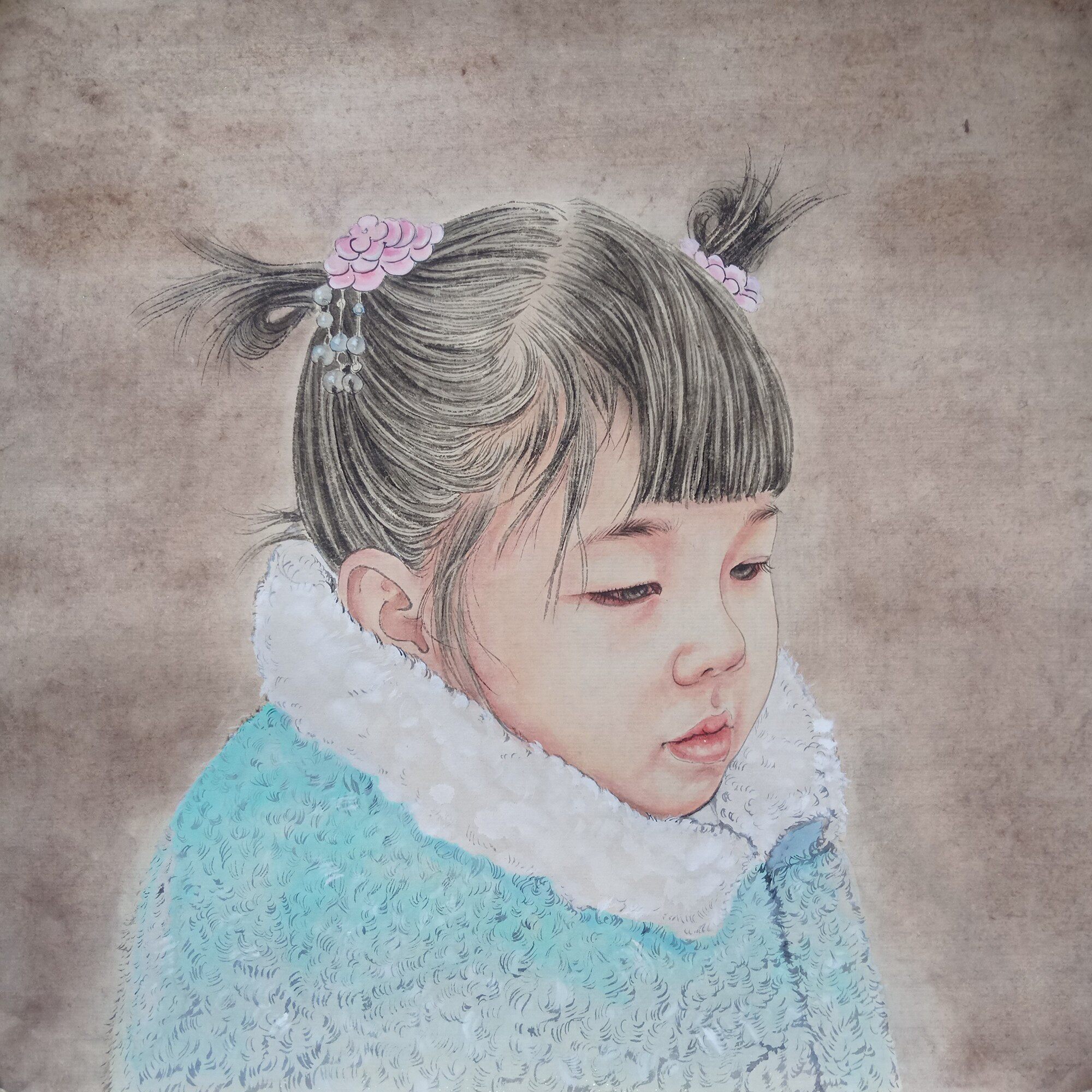 手绘工笔画像定制彩色水墨肖像手工水彩彩铅人物头像国画写意礼品