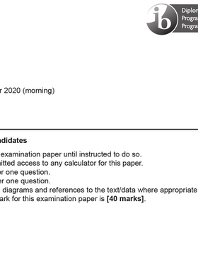 国际IB课程 IB Economics HL P1 P2 P3 + markscheme (Nov 2020)