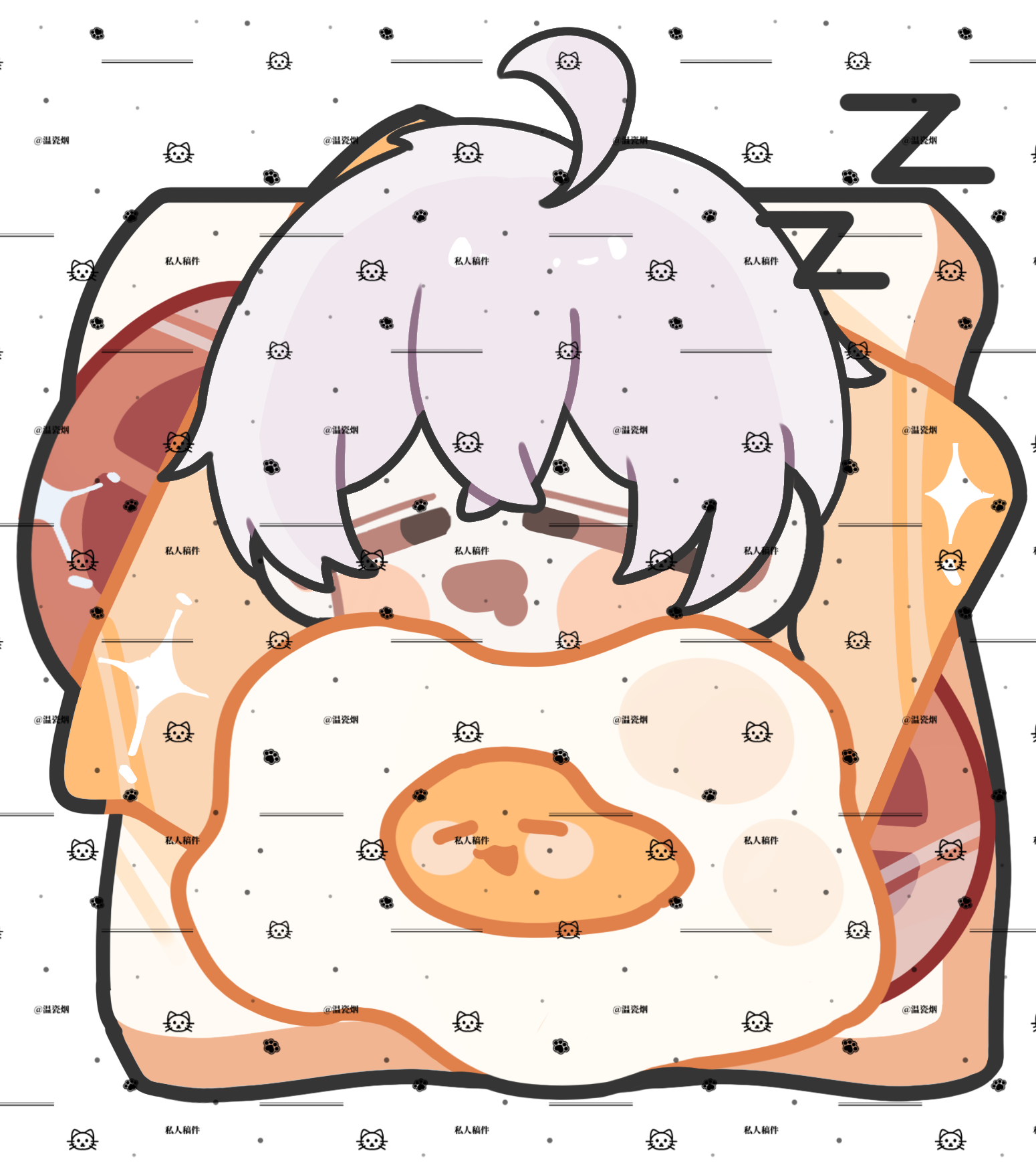 可爱小零食模板约稿大头人设定制动漫卡通同人q 版日系手绘白菜价