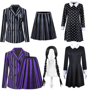 亚当斯一家cos服星期三西装校服Wednesday美剧同款服装女儿童成人