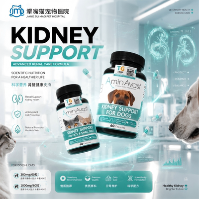 美国AminAvast胺肾猫狗宠物养护肾透功能降低磷肌酐营养补充健康