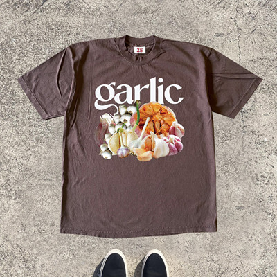 王有病工作室  Garlic大蒜合集复古oldschool高街情侣装短袖T恤