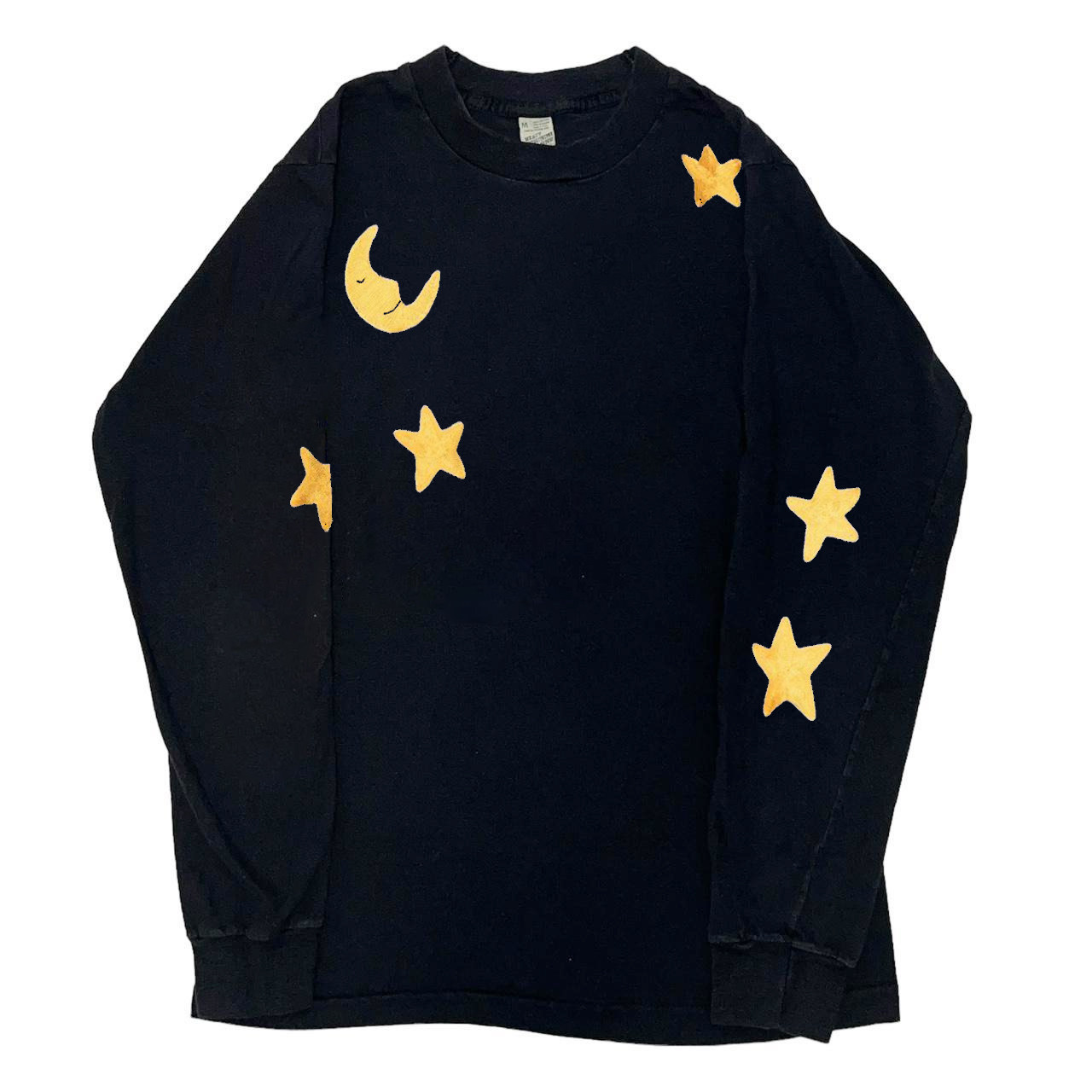 小众设计感星星月亮发泡视觉系高级感情侣卫衣重磅长袖T恤宽松