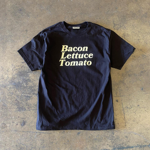 lettuce 王有病工作室 bacon 重磅不透 tomato培根生菜番茄半袖