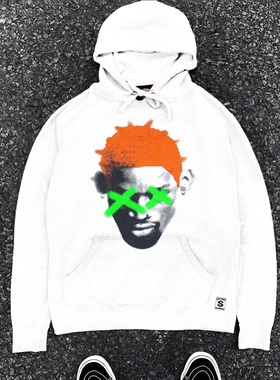 480G纯棉大毛圈美式复古慵懒运动风大虫罗德曼Rooman男女连帽卫衣