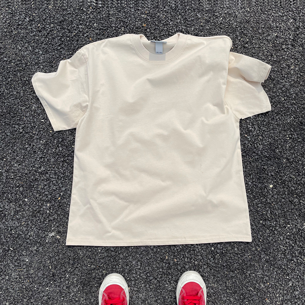 王有病工作室 重磅260G!多巴胺大地纯色青春学生宽松重磅短袖T恤