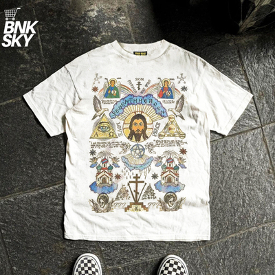 王有病工作室 220G 透气正肩版 ！印花oldschool短袖t恤复古情侣