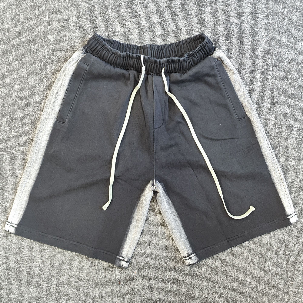 百搭好穿有质感 纯色简约黑色水洗做旧工艺拼色舒适运动篮球短裤