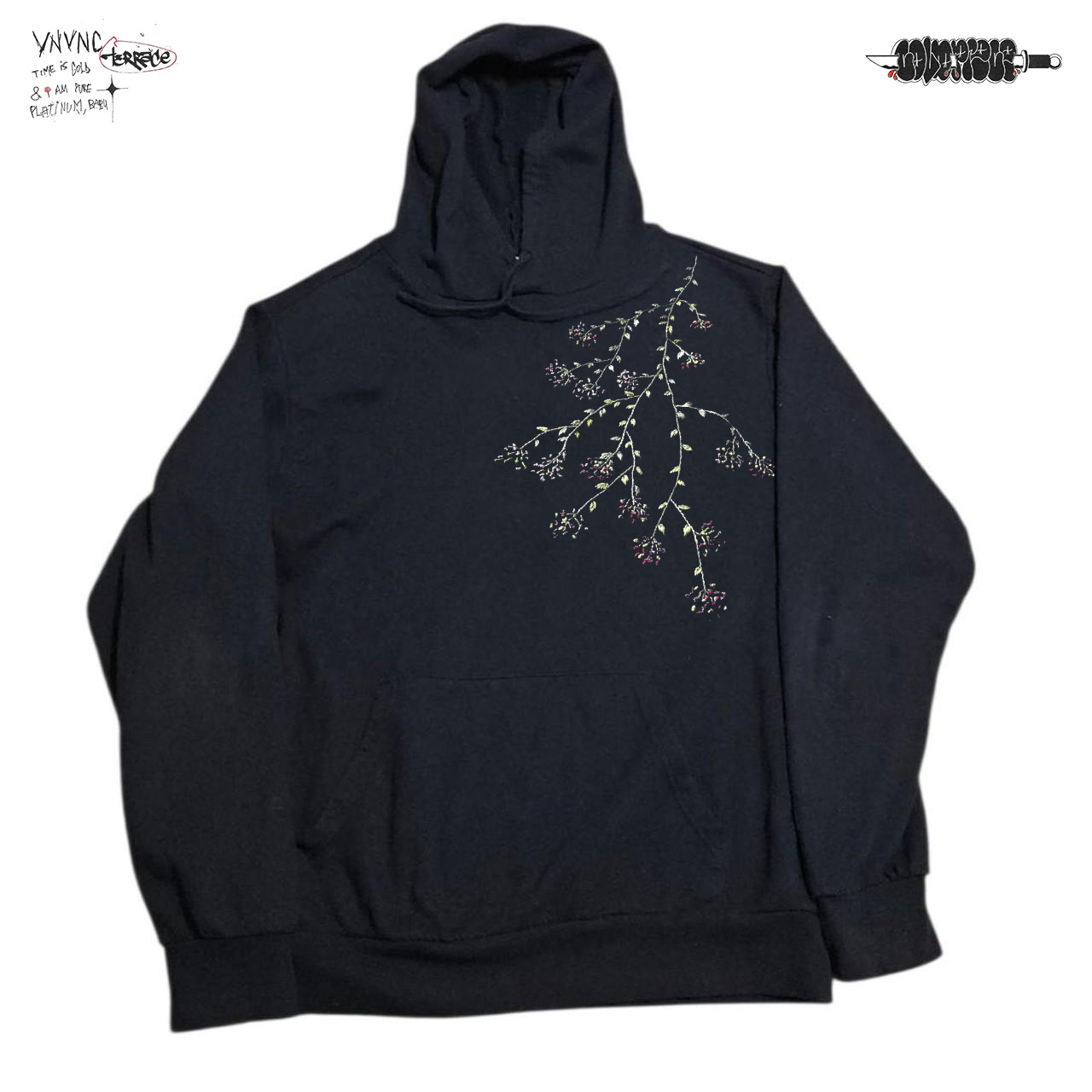 清仓款！小众设计感肩膀字母重磅慵懒风黑色卫衣秋冬大码情侣装