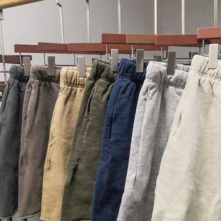 口袋拉链卷边水洗别致宽松五分篮球运动短裤 美式 街头风350克重磅