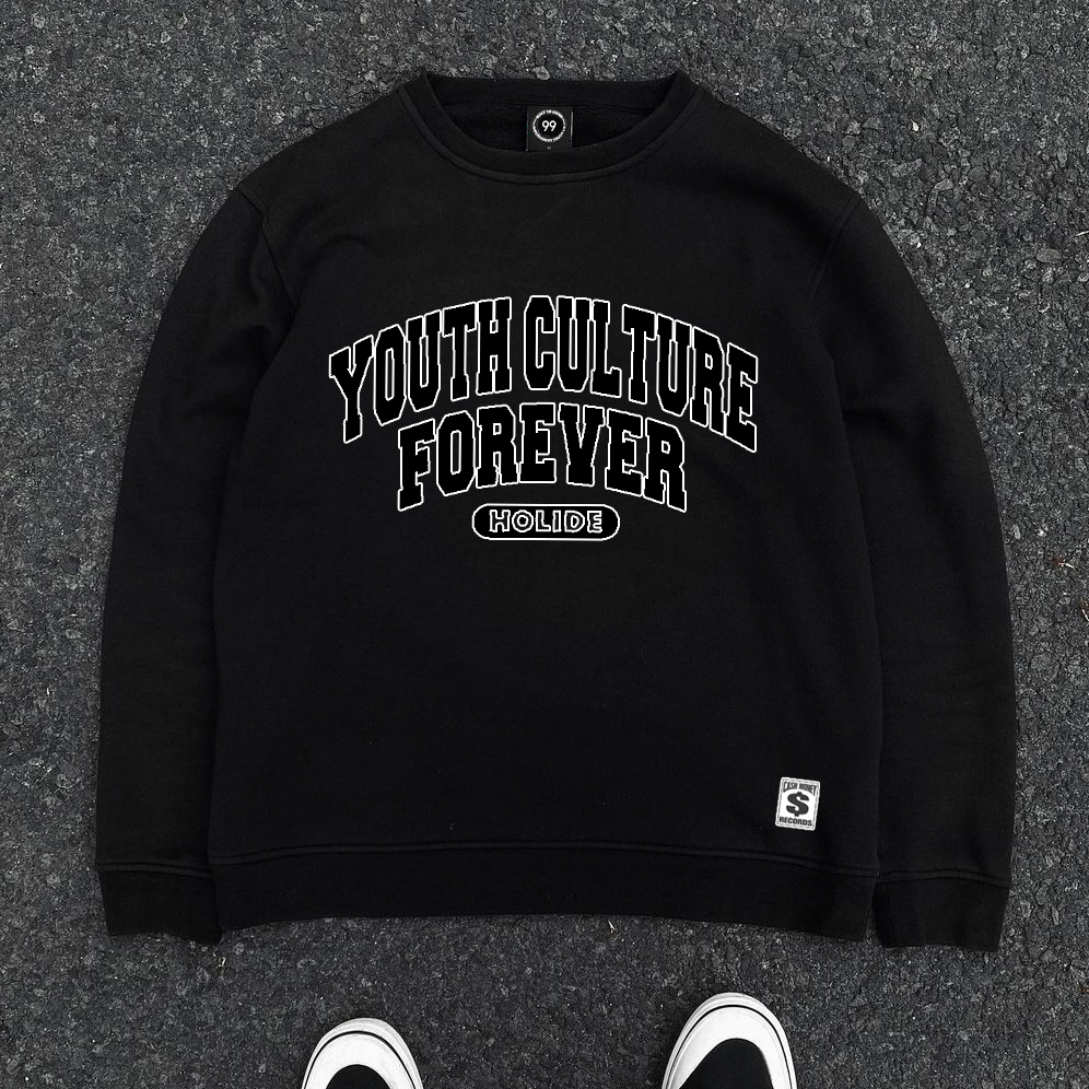 美式复古潮牌情侣装圆领卫衣