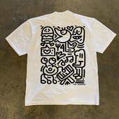 校园创意涂鸦短袖 王有病工作室 夏季 透气正肩版 T恤简约 220G