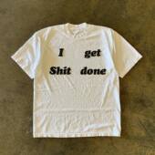 220G 复古短袖 透气正肩版 get 王有病工作室 done美式 shit T恤