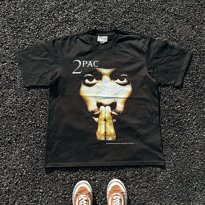 王有病工作室!品质实拍！2PAC T-shirt black tee短袖T恤嘻哈说唱