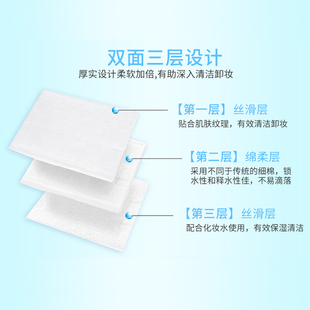 3包 丽丽贝尔化妆棉卸妆棉片薄款 亲肤一次性省水双面湿敷棉240片