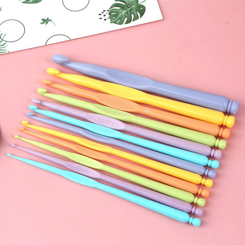 彩色塑料钩针花边钩针毛衣手工diy编织工具毛线蕾丝钩针 钩针