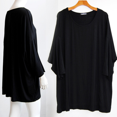 宽松莫代尔大t恤女夏遮屁股长短袖显瘦打底衫中长款半袖长袖上衣