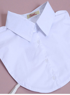 微胖mm职业假领子大码应聘服务员200斤 女衬衫领双层假衣领装饰领