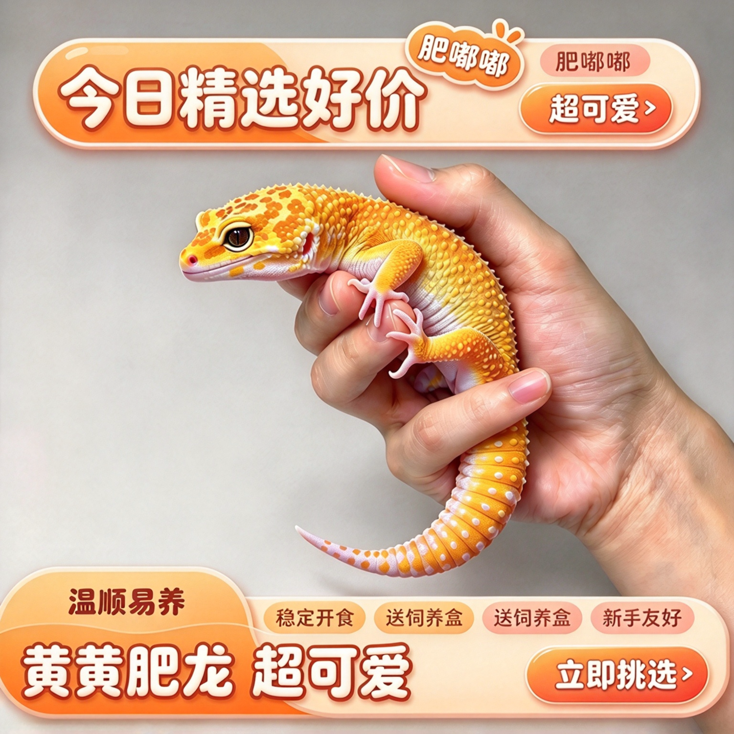 豹纹守宫蜥蜴活物新手入门懒人宠物可爱爬虫易养异宠小型温顺幼体