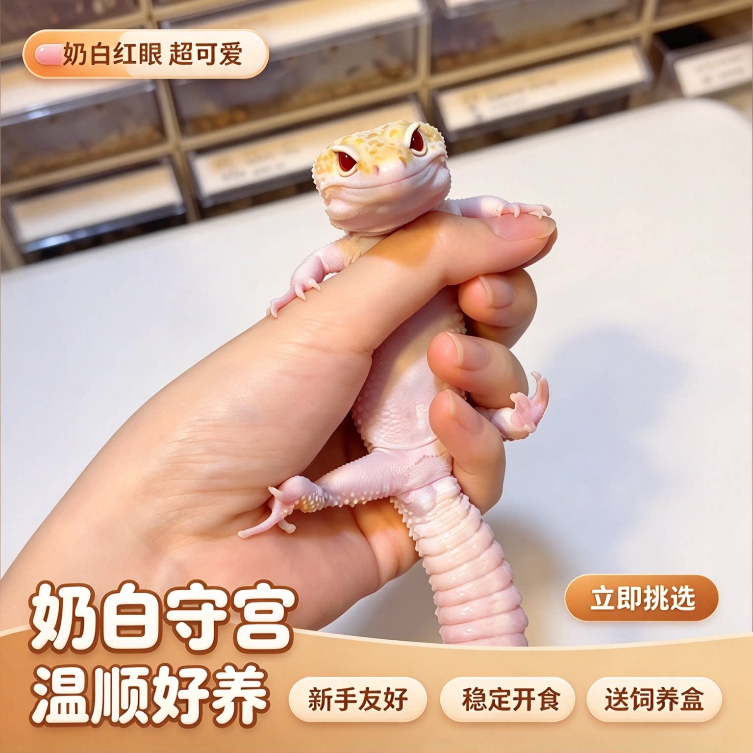 豹纹守宫幼苗网红温顺爬宠