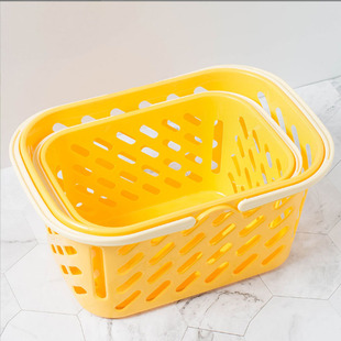 超市便利店衣物手提篮塑料镂空水果篮浴室置物收纳篮买菜篮子大号