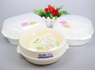 微波炉内用蒸馒头包子器皿厨房用品大号蒸鱼热饭专用蒸笼圆形蒸屉