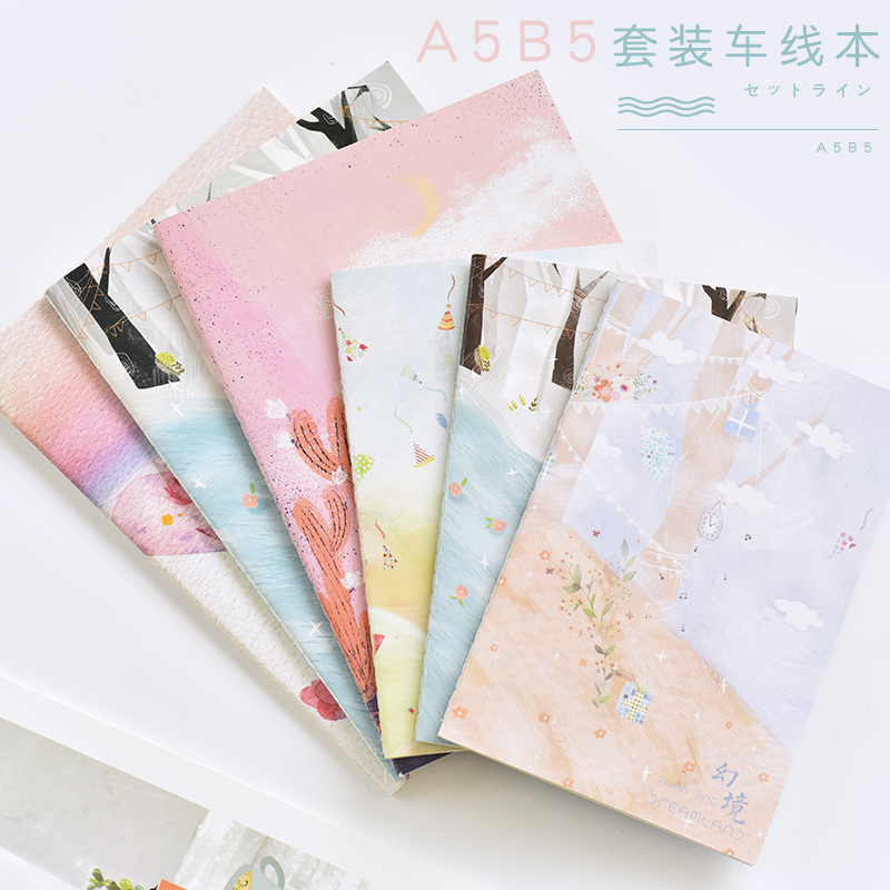 三年二班文具 4本加厚A5/B5套裝車線本Z筆記本子批發學生用軟抄本