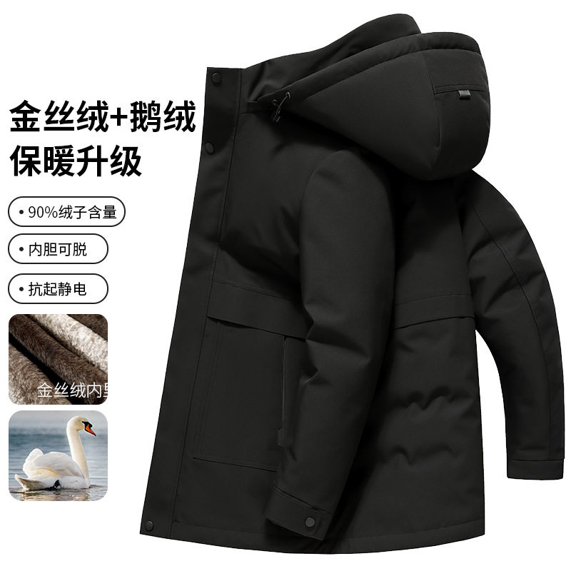 高端鹅绒可拆卸内胆羽绒