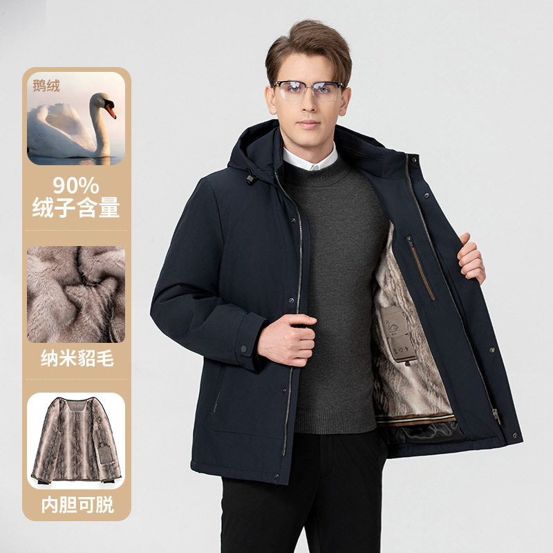 轻奢派克服白鹅绒可拆卸