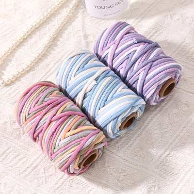 3mm渐变色包芯棉绳纯棉包芯绳diy手工编织绳macrame手机挂编织绳