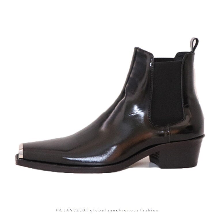 切尔西靴男2026新款时尚个性Chelsea boots male进口亮皮马丁靴潮