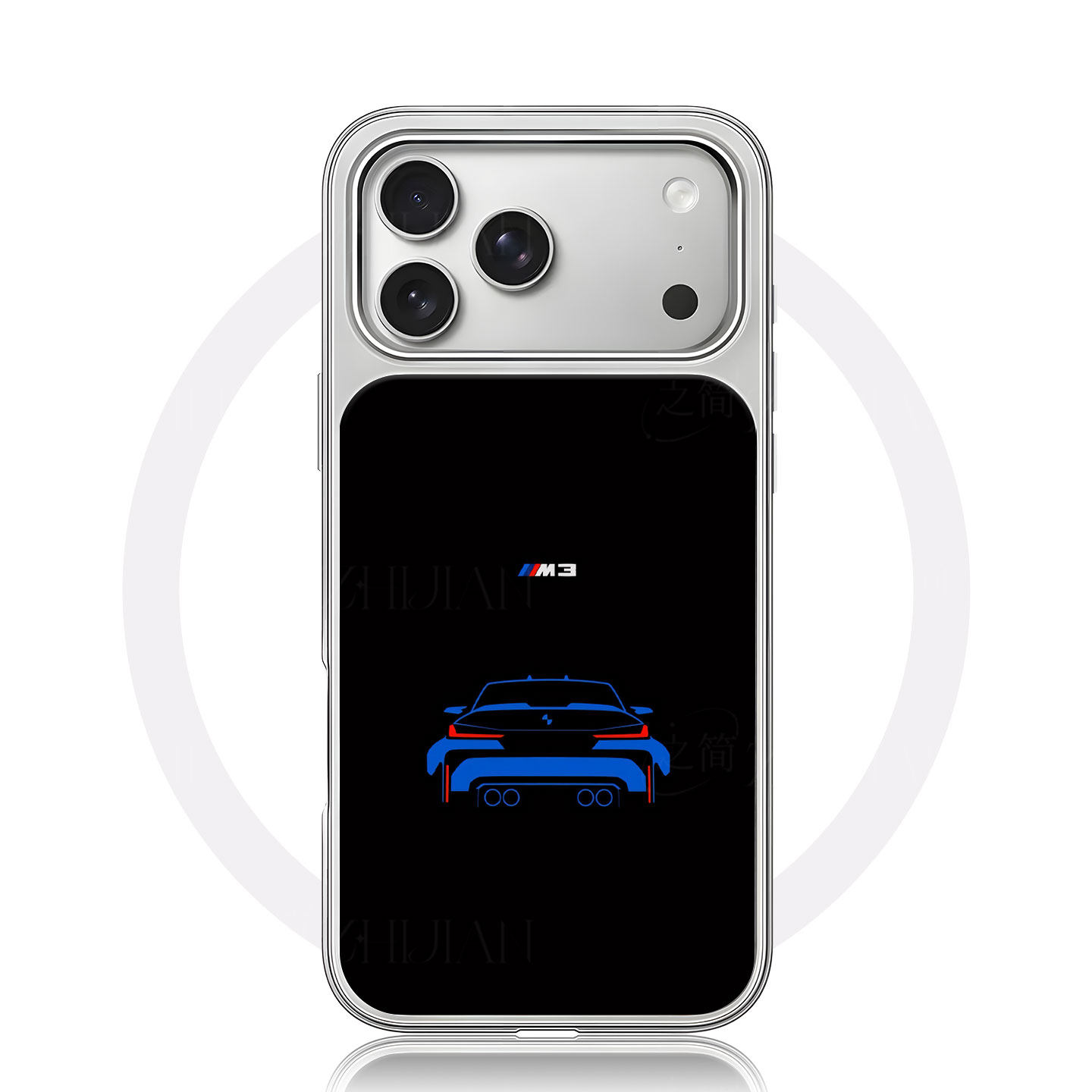 宝马M3大孔黑框玻璃磨砂磁吸碳纤纹手机壳适用苹果iphone17promax华为P70PROMATE70PRO小米14PROMATE60PRO