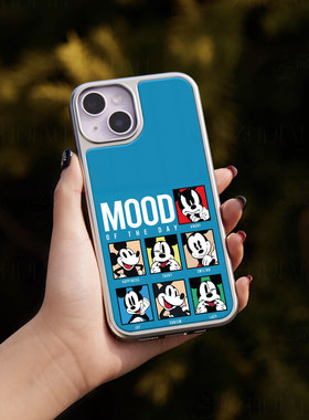 米鼠多情绪手机壳大孔电镀黑框碳纤维二合一玻璃适用苹果17promax华为PURA80ULTRAPURA70ULTRA小米15PROPURA7