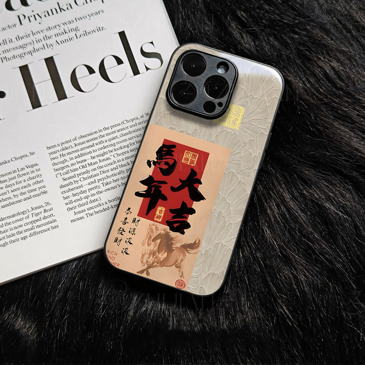 苹果17promax马年大吉祥玻璃手机壳马年新年祝福有钱适用苹果华为VIVOX300PRO三星S25PLUS荣耀400PROP70ULTRA