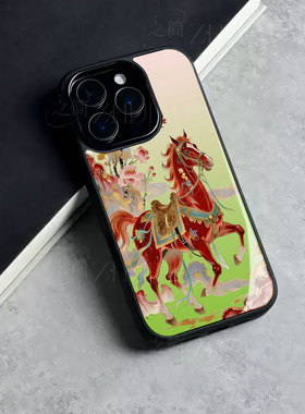 苹果17promax马年花开j玻璃手机壳马年新年祝福有钱适用苹果华为IQOO15荣耀500pro小米15SPRO红米NOTE15PROPL