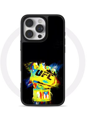 UFC炫彩拳套大孔黑框玻璃磨砂磁吸碳纤纹手机壳适用苹果iphone17promax华为MATE60PRO小米14PROMATE50PRO小众