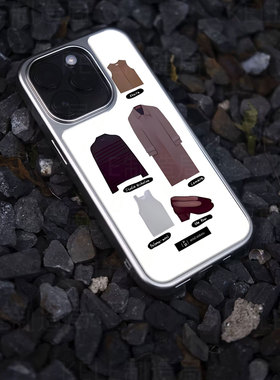 服装搭配电镀玻璃黑框磨砂手机壳适用苹果iphone17promax华为小米15PROVIVOIQOO12PROOPPOFINDX8PRO小米14PRO