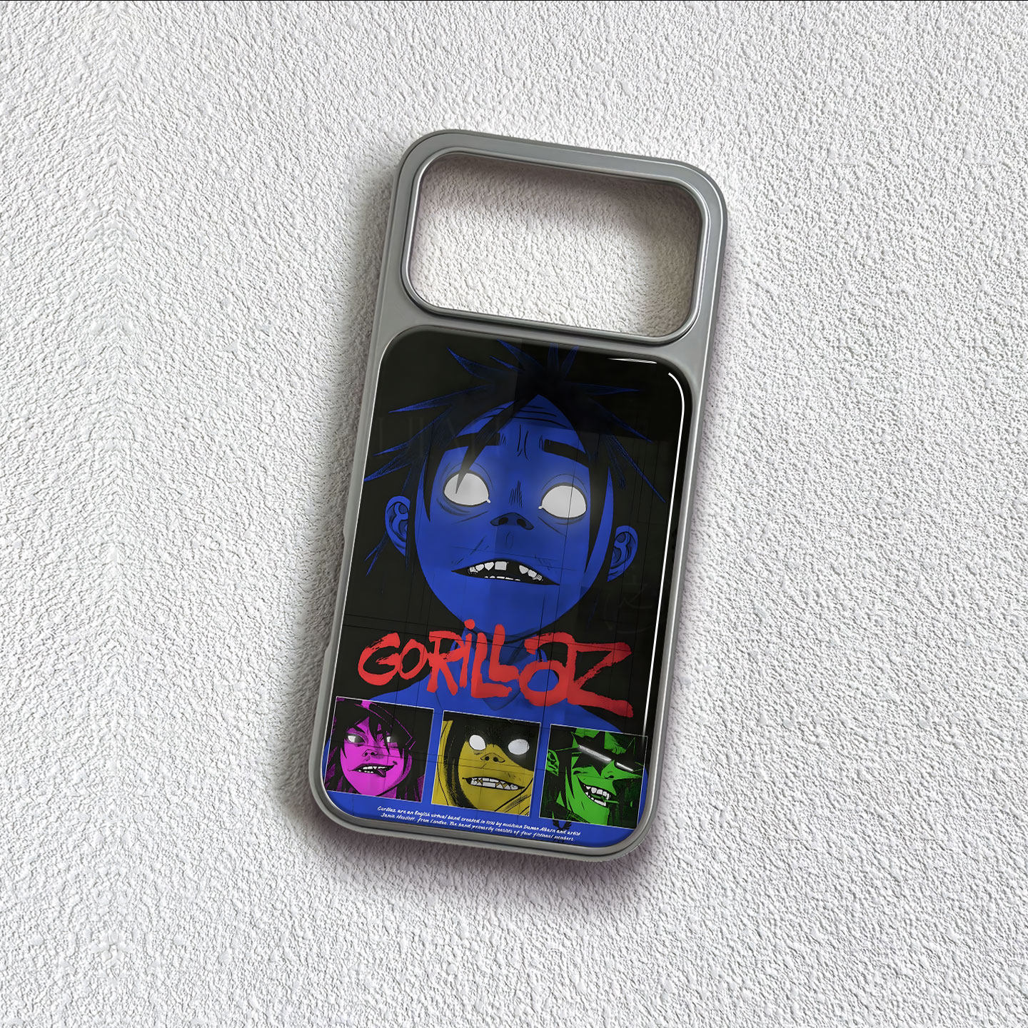 Gorillaz角色手机壳大孔电镀黑框碳纤维二合一玻璃适用苹果17promax华为MATE60PROPLUSPURA70ULTRA小米15PROP