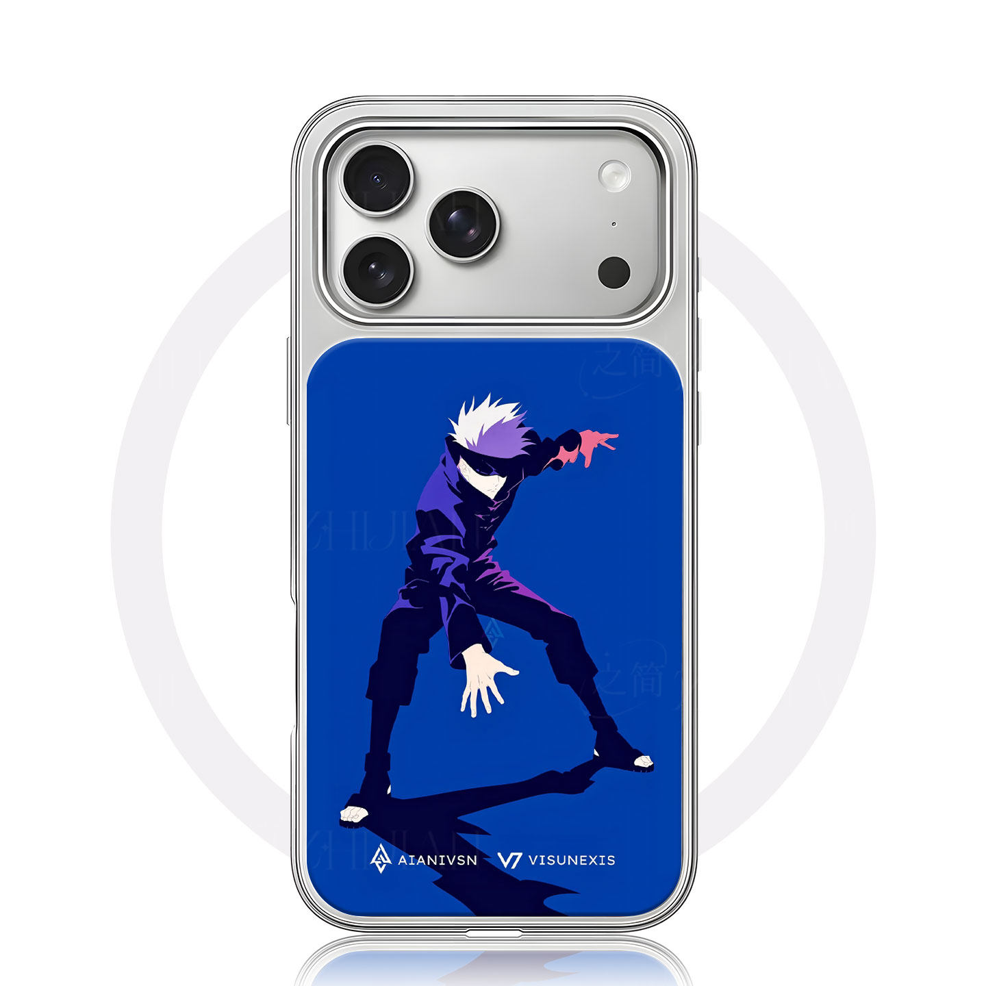 五条悟大孔黑框玻璃磨砂磁吸碳纤纹手机壳适用苹果iphone17promax华为15/16PLUS全包按键MATE70PROP80PRO