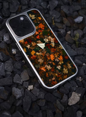 秋叶纸飞电镀玻璃黑框磨砂手机壳适用苹果iphone17promax华为小米15PROOPPORENO13华为P60PRO华为PURA70PROPL