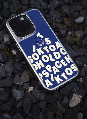 字母笑脸电镀玻璃黑框磨砂手机壳适用苹果iphone17promax华为荣耀300PRO小米17PROMAX华为MATE70PROPLUS华为M