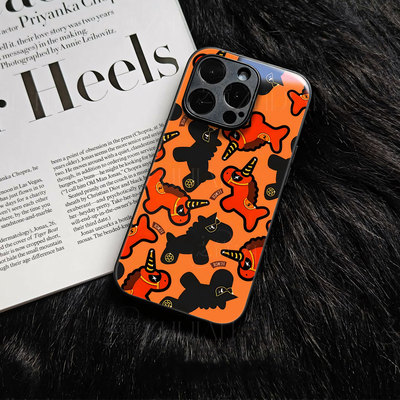 苹果17promax红黑独角兽玻璃手机壳马年新年祝福有钱适用苹果华为小米CIVI5PRONOVA14至尊红米K80PRO一加ACE5